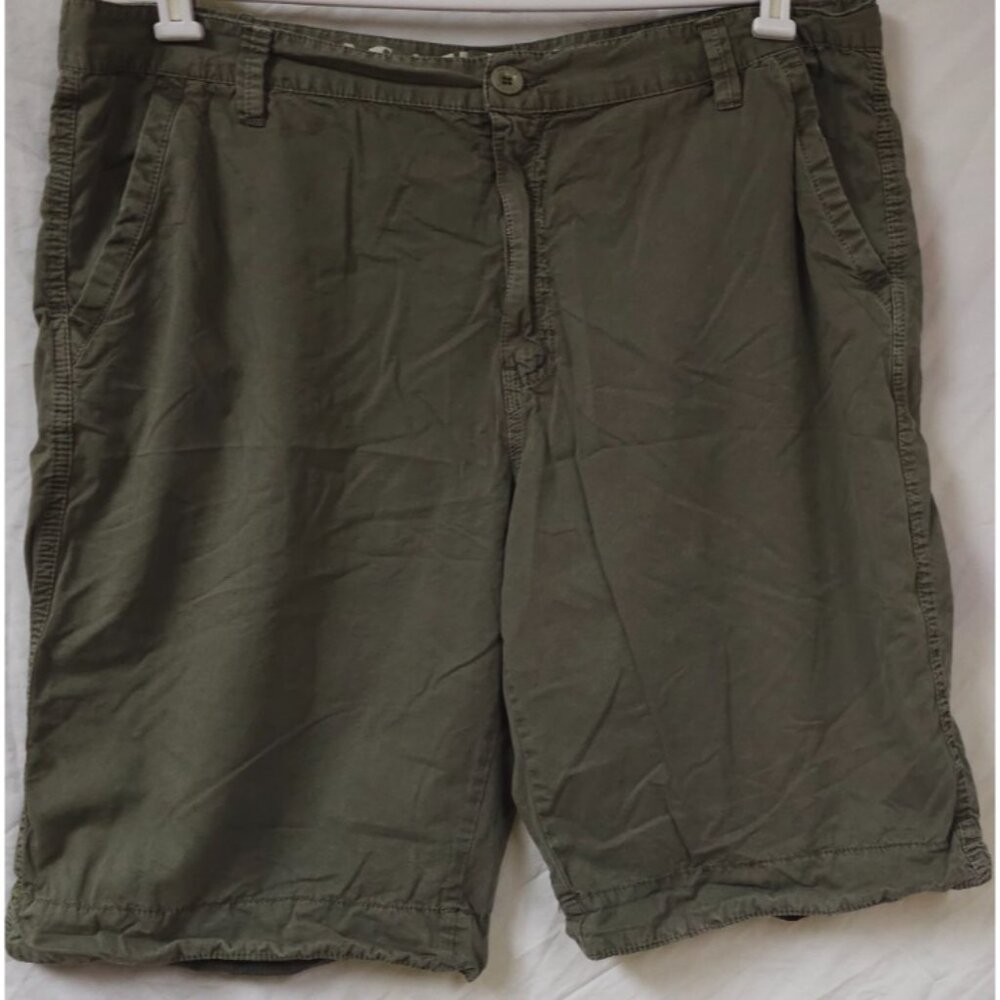 Stone Touch Mens 40x12 Green Relaxed Khaki Chino Grunge Cotton Outdoors Shorts